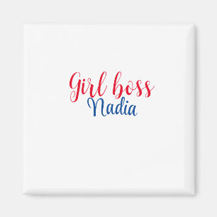 simple minimal girl boss add name text image busin magnet