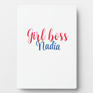 simple minimal girl boss add name text image busin plaque
