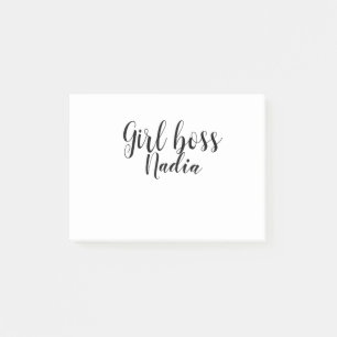 simple minimal girl boss add name text image busin post-it notes
