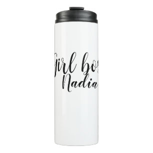 simple minimal girl boss add name text image busin thermal tumbler