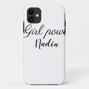 simple minimal girl power add name text image busi iPhone 11 case