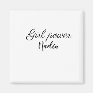 simple minimal girl power add name text image busi magnet