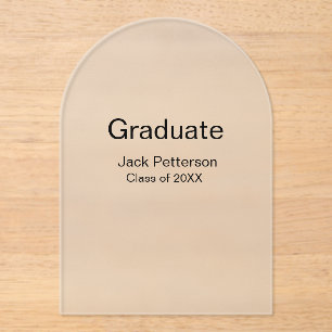 simple minimal graduate add name modern class  acrylic invitations
