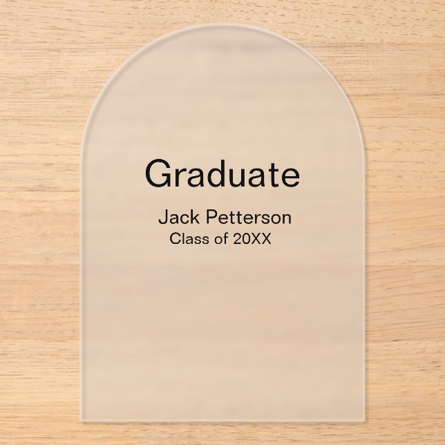 simple minimal graduate add name modern class  acrylic invitations (Front)