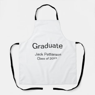 simple minimal graduate add name modern class  apron