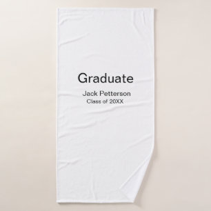 simple minimal graduate add name modern class  bath towel