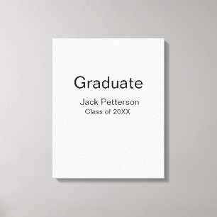 simple minimal graduate add name modern class canvas print