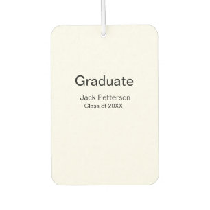 simple minimal graduate add name modern class car air freshener