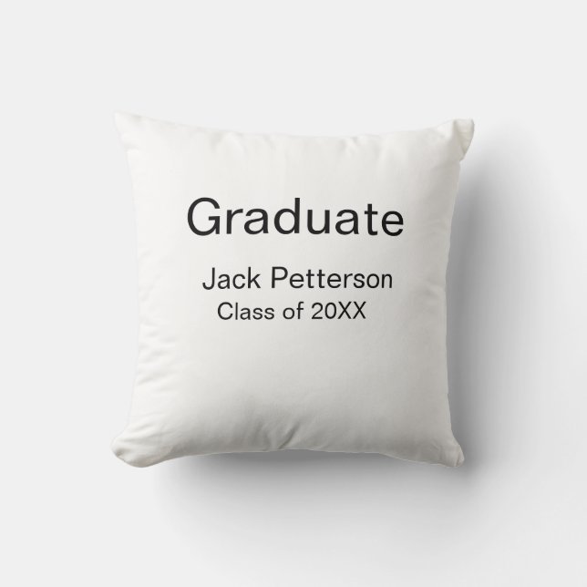 simple minimal graduate add name modern class  cushion (Front)