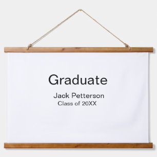 simple minimal graduate add name modern class  hanging tapestry