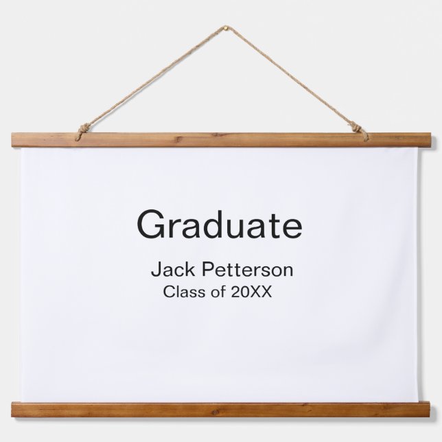 simple minimal graduate add name modern class  hanging tapestry (Front)