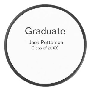 simple minimal graduate add name modern class  hockey puck