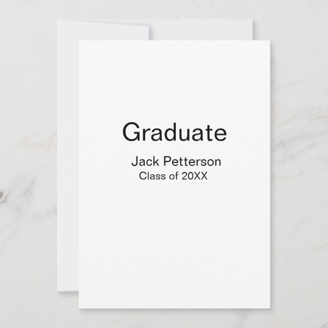 simple minimal graduate add name modern class  invitation (Front)