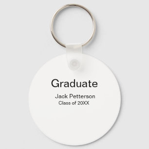 simple minimal graduate add name modern class key ring