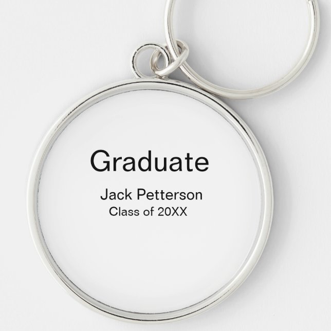 simple minimal graduate add name modern class  key ring (Front)