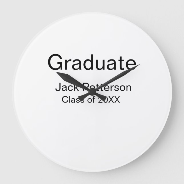 simple minimal graduate add name modern class  large clock (Front)