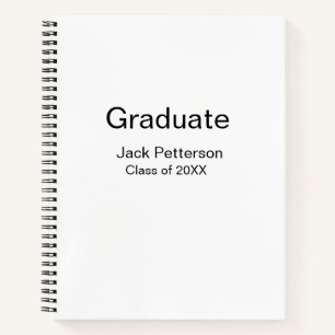 simple minimal graduate add name modern class  notebook