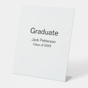 simple minimal graduate add name modern class  pedestal sign