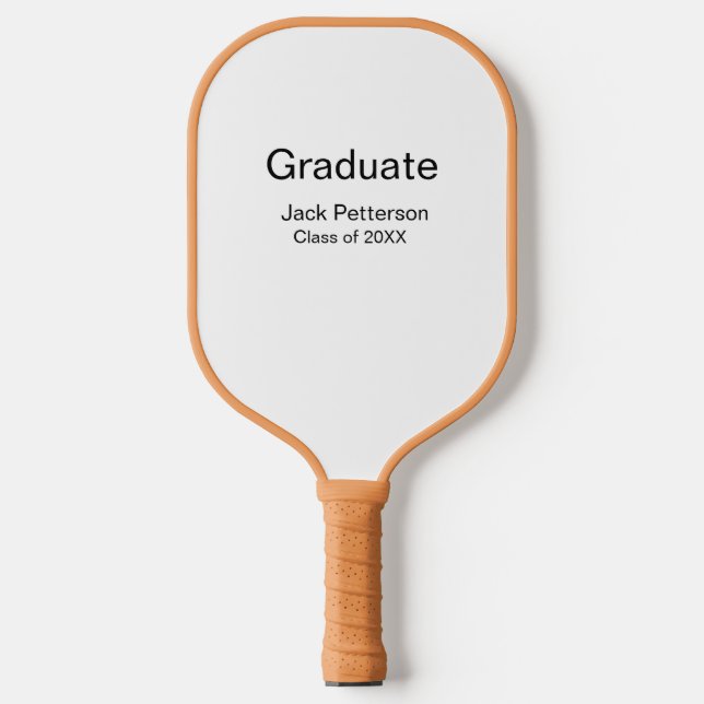 simple minimal graduate add name modern class  pickleball paddle (Front)