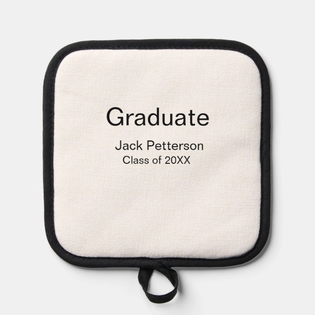 simple minimal graduate add name modern class  pot holder (Front)