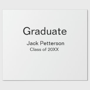 simple minimal graduate add name modern class  wrapping paper