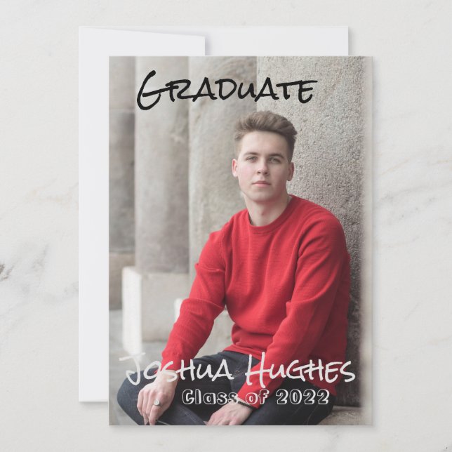 Simple Minimal Graduation Invitation (Front)