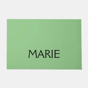 SIMPLE MINIMAL GREEN ADD YOUR NAME TEXT GIFT DOORMAT