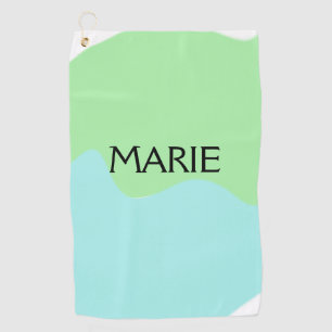 SIMPLE MINIMAL GREEN ADD YOUR NAME TEXT GIFT GOLF TOWEL