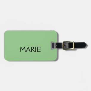 SIMPLE MINIMAL GREEN ADD YOUR NAME TEXT GIFT LUGGAGE TAG