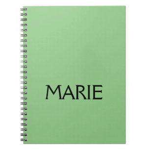 SIMPLE MINIMAL GREEN ADD YOUR NAME TEXT GIFT NOTEBOOK