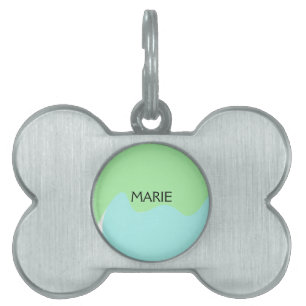 SIMPLE MINIMAL GREEN ADD YOUR NAME TEXT GIFT PET ID TAG