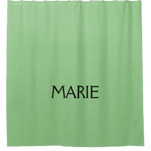 SIMPLE MINIMAL GREEN ADD YOUR NAME TEXT GIFT SHOWER CURTAIN