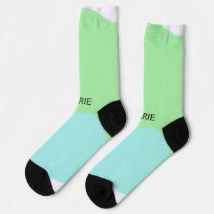 SIMPLE MINIMAL GREEN ADD YOUR NAME TEXT GIFT SOCKS