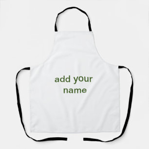 Simple minimal green add your text name photo cust apron