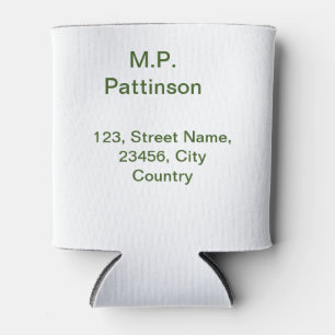 Simple minimal green add your text name photo cust can cooler