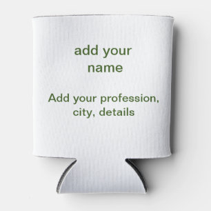 Simple minimal green add your text name photo cust can cooler