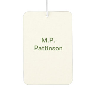 Simple minimal green add your text name photo cust car air freshener