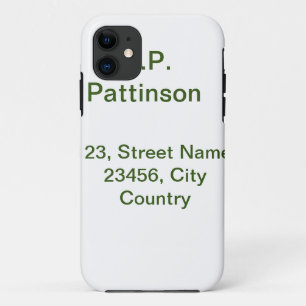 Simple minimal green add your text name photo cust iPhone 11 case