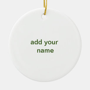 Simple minimal green add your text name photo cust ceramic ornament