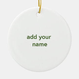 Simple minimal green add your text name photo cust ceramic ornament
