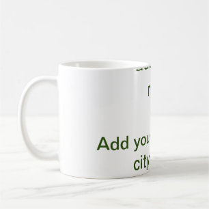 Simple minimal green add your text name photo cust coffee mug