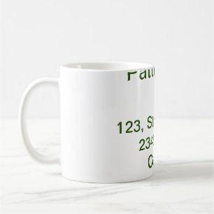 Simple minimal green add your text name photo cust coffee mug