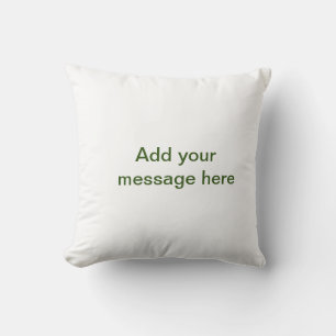 Simple minimal green add your text name photo cust cushion