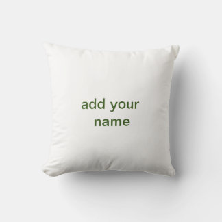 Simple minimal green add your text name photo cust cushion