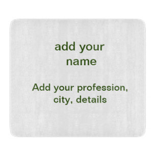 Simple minimal green add your text name photo cust cutting board