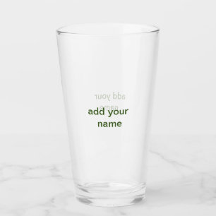 Simple minimal green add your text name photo cust glass