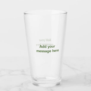 Simple minimal green add your text name photo cust glass