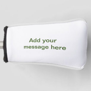 Simple minimal green add your text name photo cust golf head cover