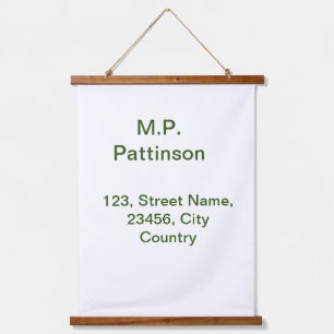 Simple minimal green add your text name photo cust hanging tapestry