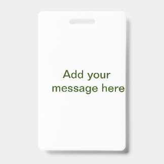 Simple minimal green add your text name photo cust ID badge